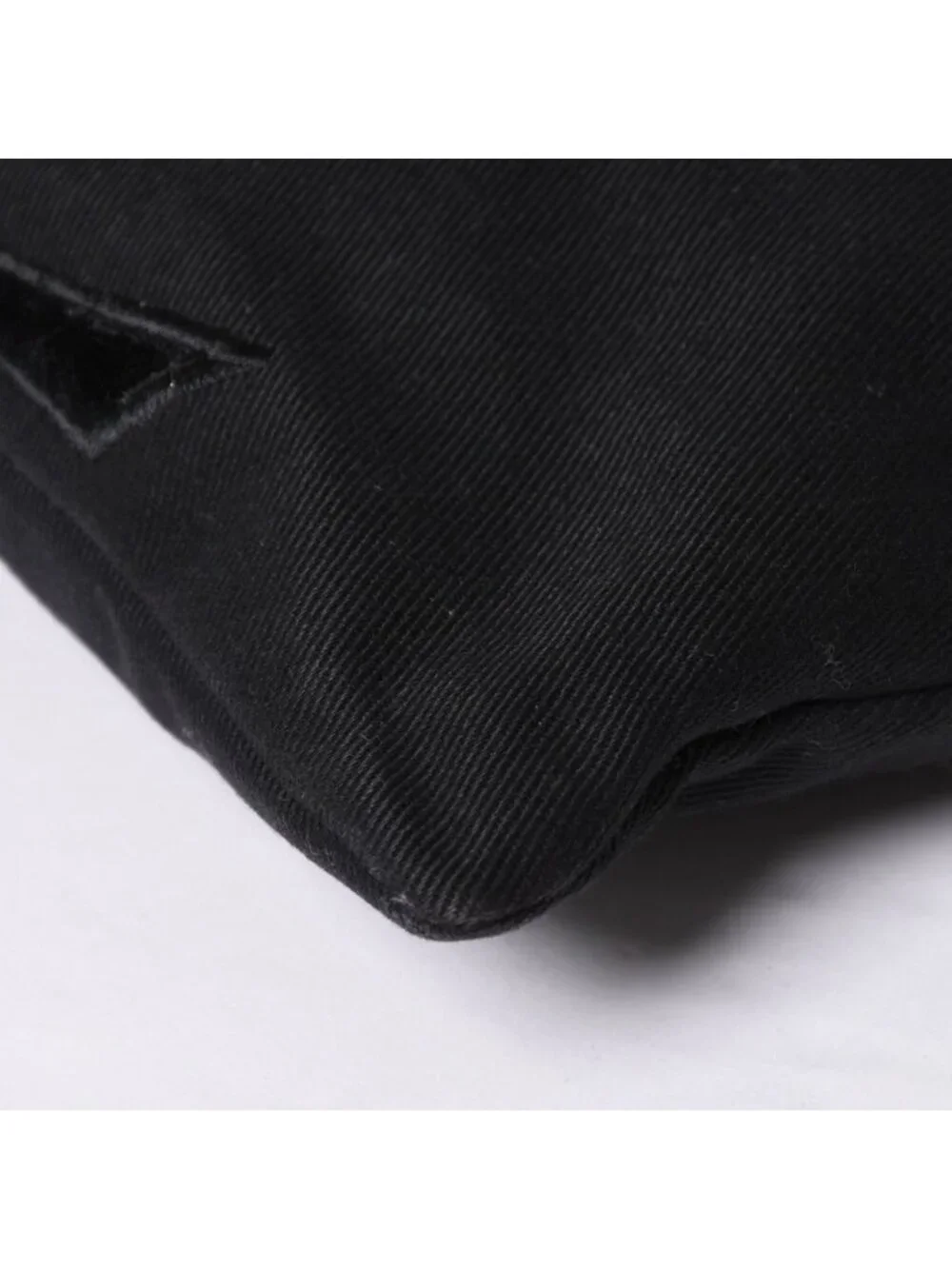 Saint Laurent Kahala Handbag Canvas Leather Black Logo Embroidery